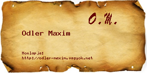 Odler Maxim névjegykártya